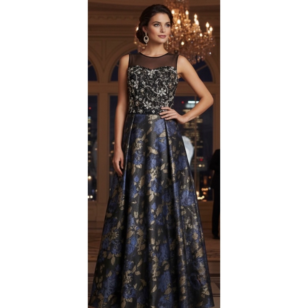 NWT Rickie Freeman for Teri John Beaded Gown